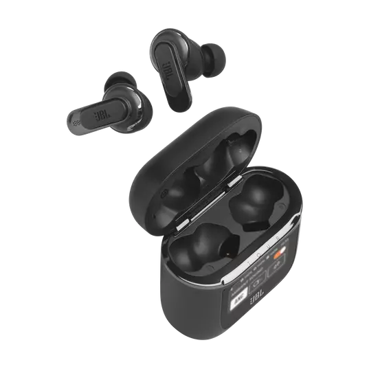 10.JBL_Tour_Pro_2_Product Image_Case Open Detail_Black JBL Tour Pro 2 True Wireless Noise Cancelling Earbuds